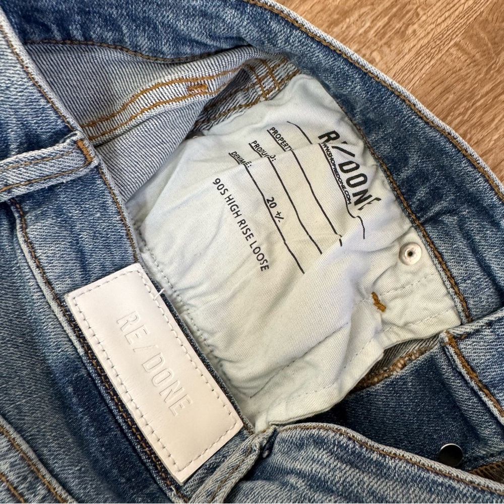 Re/Done Blue 90's High Rise Loose Straight Leg‎ Jeans Size 25 - Picture 10 of 10
